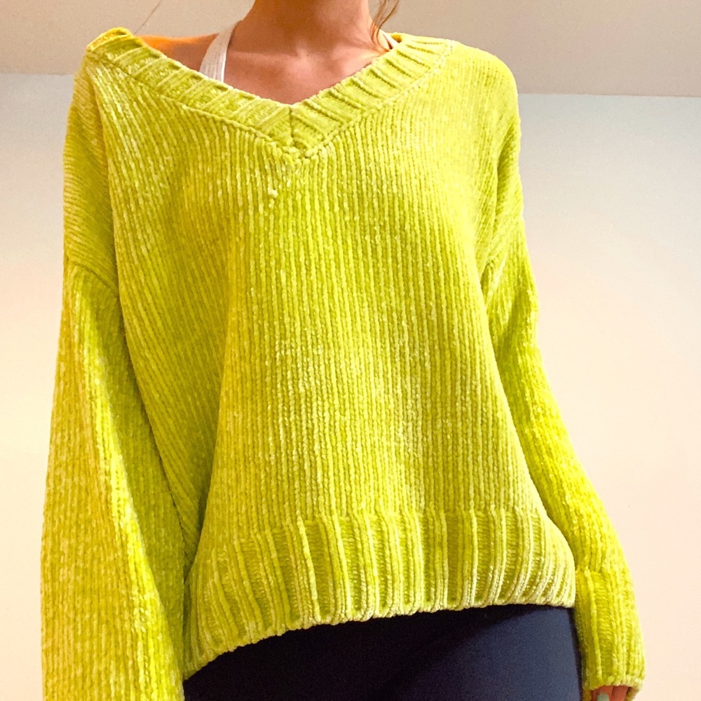 soft lime yellow sweater
